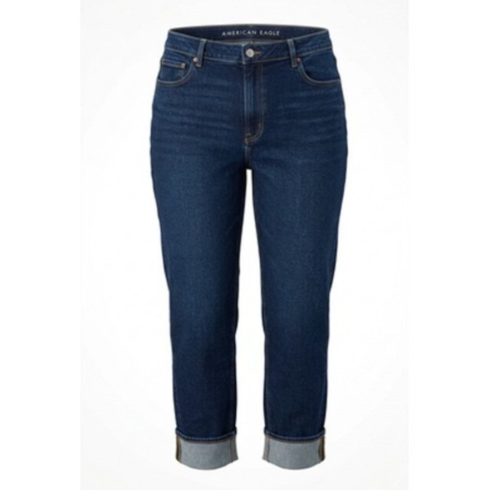 American Eagle Outfitters Jeans Womens 18 Blue Straight Super High-Rise Stretch